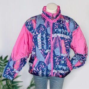 v i n t a g e :: Bold Psychedelic Artsy Vibrant Windbreaker Jacket